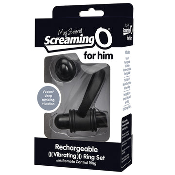 Screaming O My Secret Bullet and Ring for Him-Black - Eros Fine Goods