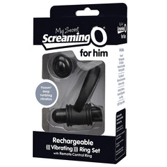 Screaming O My Secret Bullet and Ring for Him-Black - Eros Fine Goods