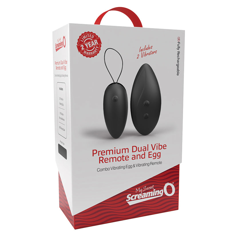 Screaming O My Secret Premium Dual Vibe Remote and Egg-Black - Eros Fine Goods