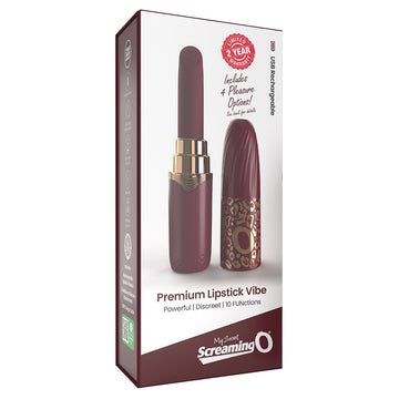 My Secret Premium Rechargeable Vibrating Lipstick-Merlot - Eros Fine Goods