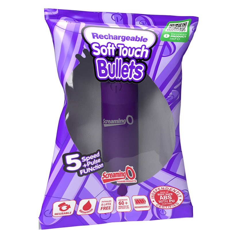 Screaming O Soft Touch Rechargeable Bullets-Purple - Eros Fine Goods