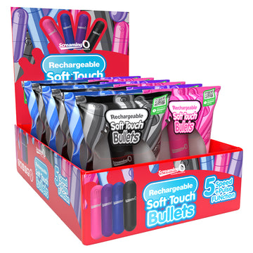 Screaming O Soft Touch Rechargeable Bullets in POP Box 12-Assorted - Eros Fine Goods