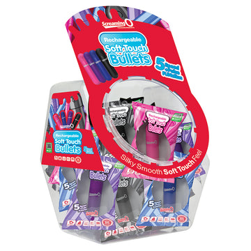 Screaming O Soft Touch Rechargeable Bullets in candy bowl 24-Assorted - Eros Fine Goods