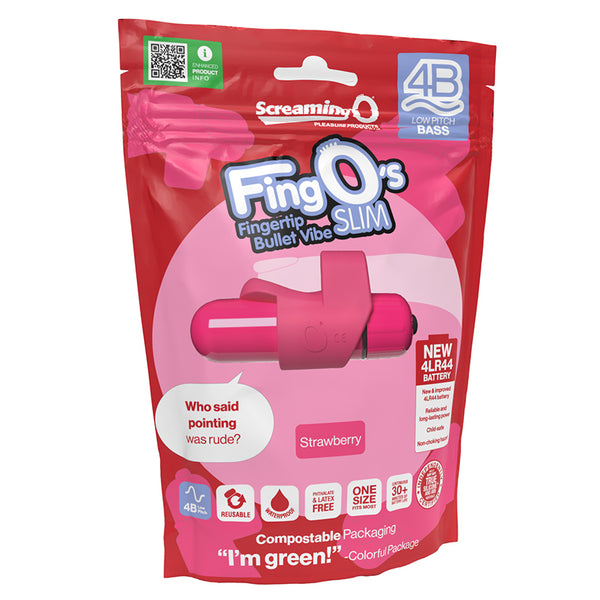 Screaming O 4B Fingo Slim-Strawberry - Eros Fine Goods