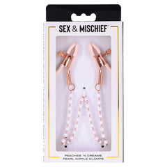 S&M Peaches 'n CreaMe Pearl Nipple Clamps - Eros Fine Goods