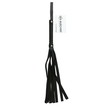 S&M Black Leather Flogger - Eros Fine Goods