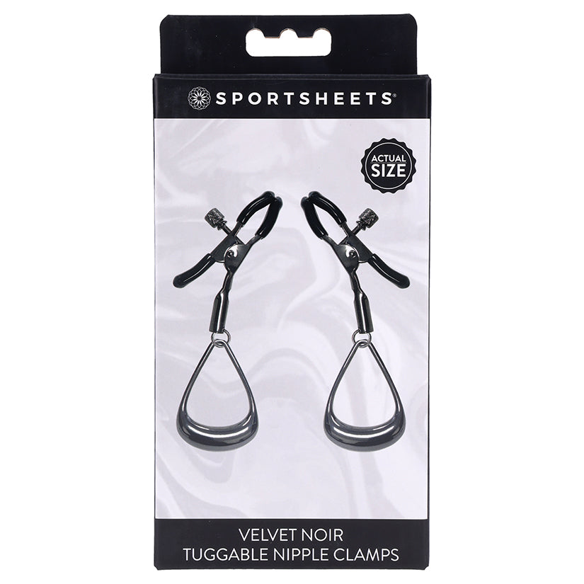 Velvet Noir Tuggable Nipple Clamps - Eros Fine Goods