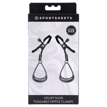 Velvet Noir Tuggable Nipple Clamps - Eros Fine Goods