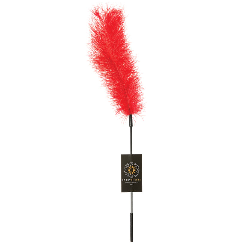 Sportsheets Ostrich Tickler-Red - Eros Fine Goods