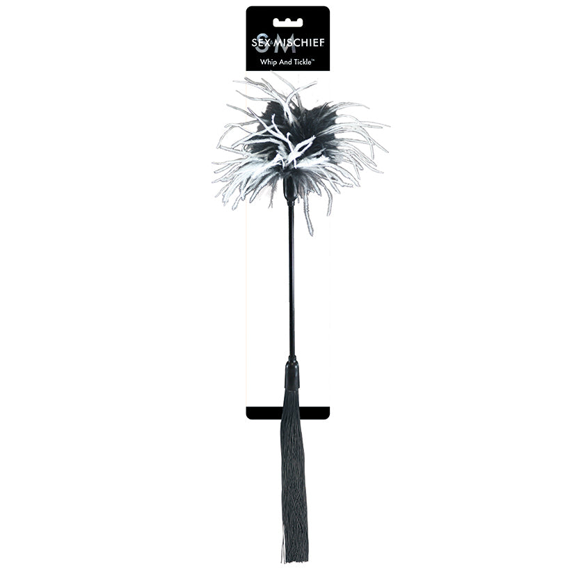 S&M Whip & Tickle-Black/White - Eros Fine Goods