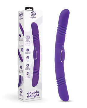 Together Double Delight Double-ended Vibrating & Thrusting Vibrator - Purple