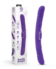 Together Double Delight Double-ended Vibrating & Thrusting Vibrator - Purple