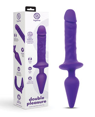 Together Double Pleasure 11" Double-ended Dildo & Butt Plug - Purple