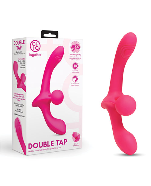 Together Double Tap Double-ended Vibrating Strapless Strap-on