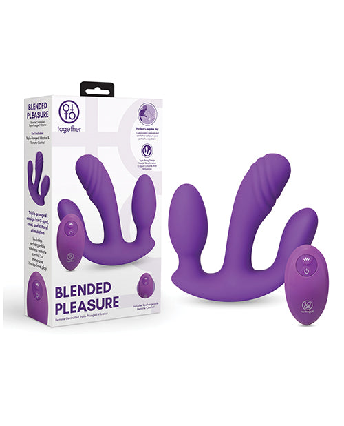 Together Blended Pleasure Remote Controlled Triple-pronged Vibrator