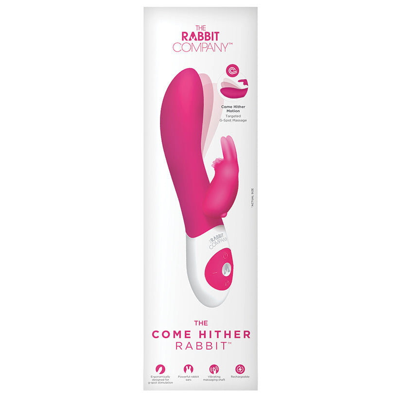 The Come Hither Rabbit Rechargeable-Hot Pink 7.75" - Eros Fine Goods