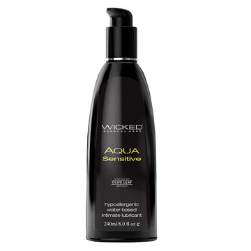 Wicked Aqua Sensitive Waterbased Hypoallergenic Lube 8oz - Eros Fine Goods