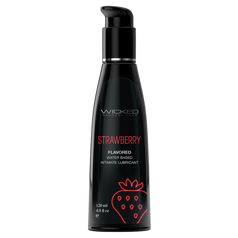 Wicked Aqua Flavored Lube-Strawberry 4oz - Eros Fine Goods