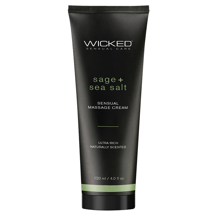 Wicked Sensual Massage Cream-Sage + Sea Salt Scented 4oz - Eros Fine Goods