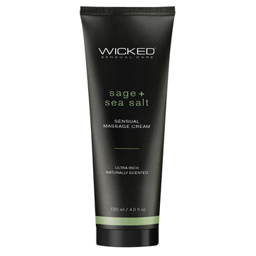 Wicked Sensual Massage Cream-Sage + Sea Salt Scented 4oz - Eros Fine Goods