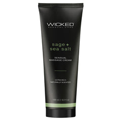 Wicked Sensual Massage Cream-Sage + Sea Salt Scented 4oz - Eros Fine Goods