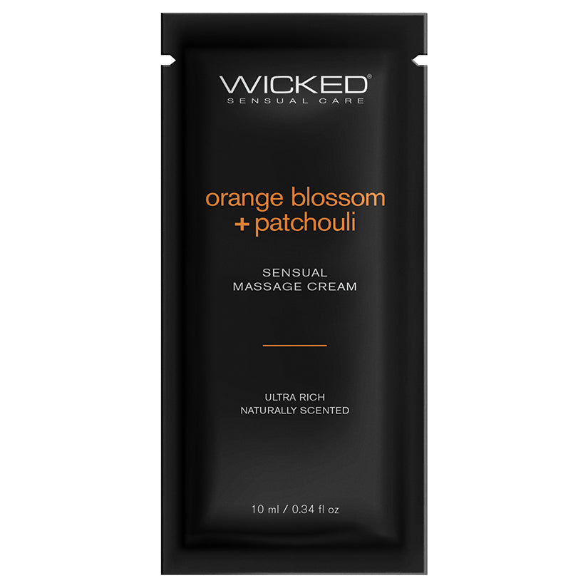 Wicked Sensual Massage Cream-Orange Blossom + Patchouli Scented 10ml - Eros Fine Goods