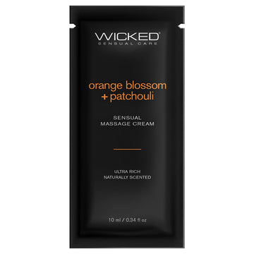 Wicked Sensual Massage Cream-Orange Blossom + Patchouli Scented 10ml - Eros Fine Goods