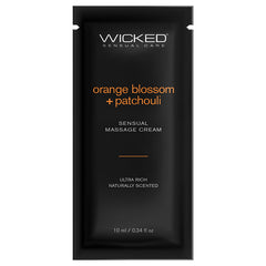 Wicked Sensual Massage Cream-Orange Blossom + Patchouli Scented 10ml - Eros Fine Goods
