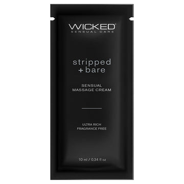 Wicked Sensual Massage Cream-Stripped + Bare Unscented 10ml Foil - Eros Fine Goods