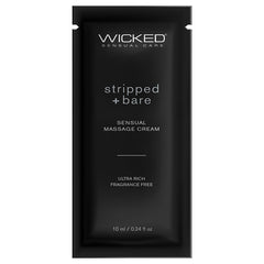Wicked Sensual Massage Cream-Stripped + Bare Unscented 10ml Foil - Eros Fine Goods