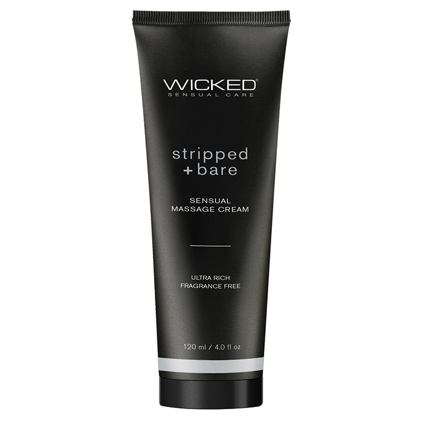 Wicked Sensual Massage Cream-Stripped + Bare Unscented 4oz - Eros Fine Goods