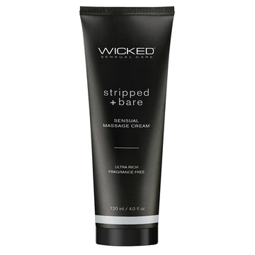 Wicked Sensual Massage Cream-Stripped + Bare Unscented 4oz - Eros Fine Goods