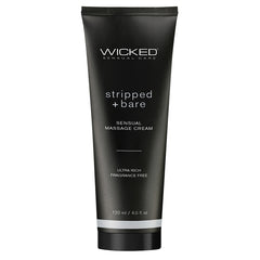 Wicked Sensual Massage Cream-Stripped + Bare Unscented 4oz - Eros Fine Goods