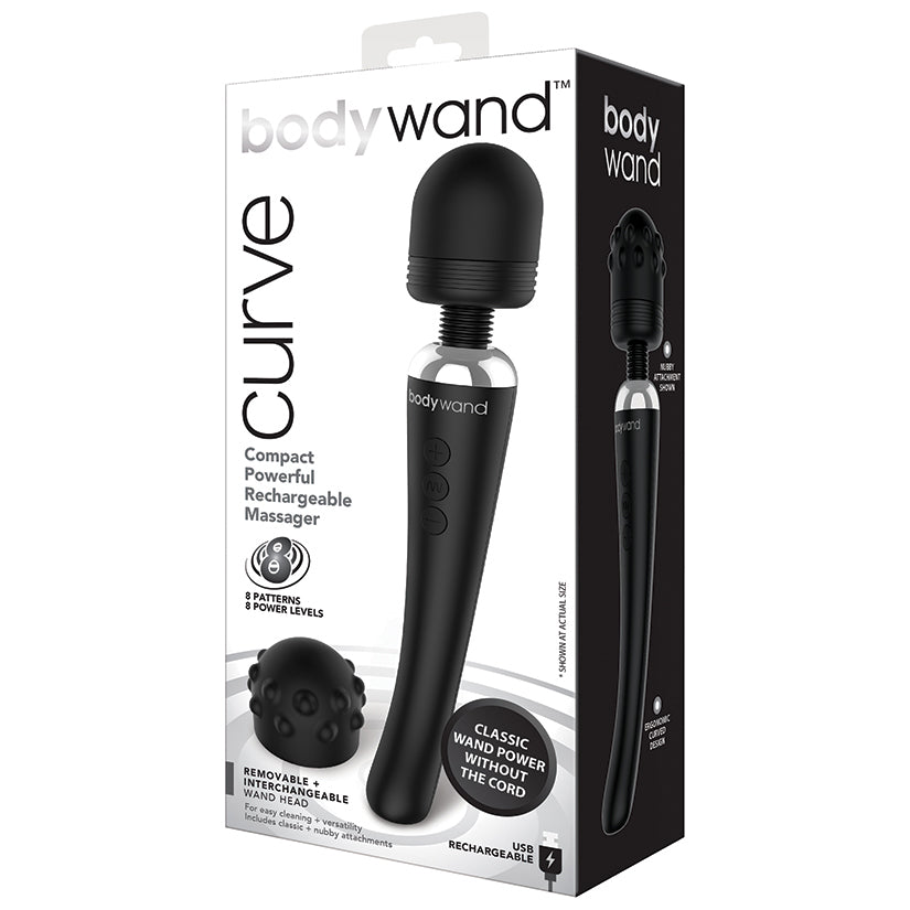 Bodywand Curve Rechargeable Wand-Black - Eros Fine Goods