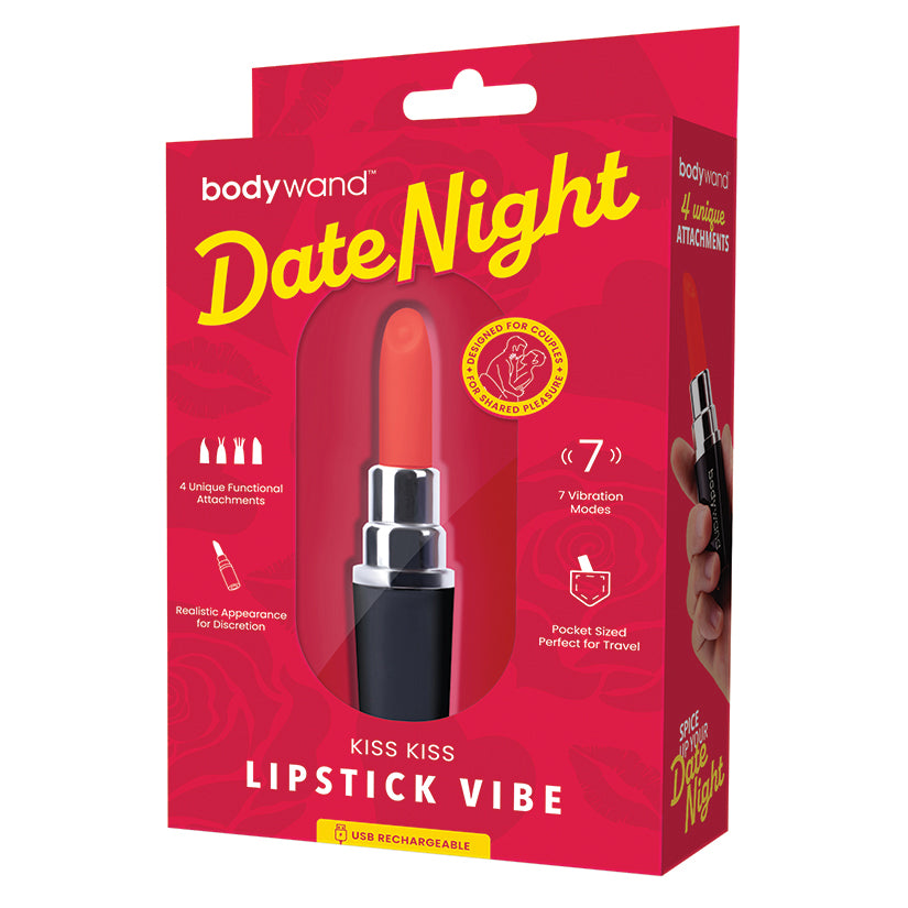 Bodywand Date Night Kiss Kiss Lipstick Vibe-Black/Red - Eros Fine Goods