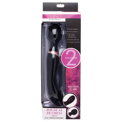 Wand Essentials 10X Dual Duchess 2-in-1 Silicone Massager-Black - Eros Fine Goods