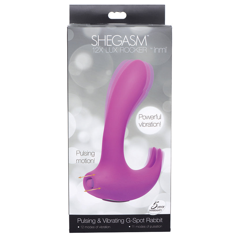 Shegasm 12x Lux Rocker Pulsing and Vibrating G-Spot Rabbit-Purple - Eros Fine Goods