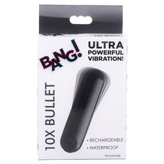Bang! 10X Rechargeable Vibrating Metallic Bullet-Black - Eros Fine Goods