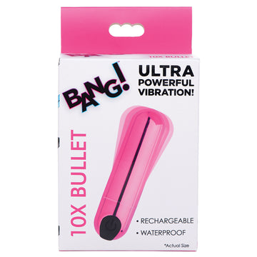 Bang! 10X Rechargeable Vibrating Metallic Bullet-Pink - Eros Fine Goods