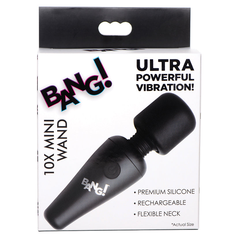 Bang! 10X Vibrating Mini Silicone Wand-Black - Eros Fine Goods