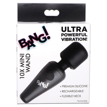 Bang! 10X Vibrating Mini Silicone Wand-Black - Eros Fine Goods
