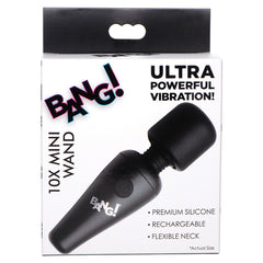 Bang! 10X Vibrating Mini Silicone Wand-Black - Eros Fine Goods