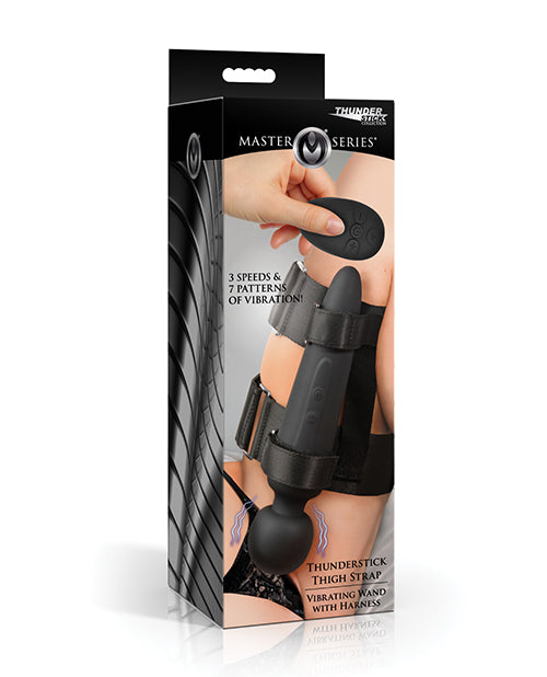 Master Series Thunderstick Thigh Strap Vibrating Wand W/harness